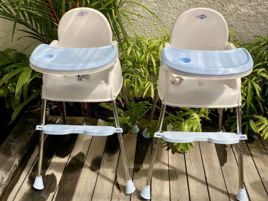 Highchair in Bali by Bali Kidz Hire providing safe and comfortable feeding support for babies and toddlers at villas and resorts