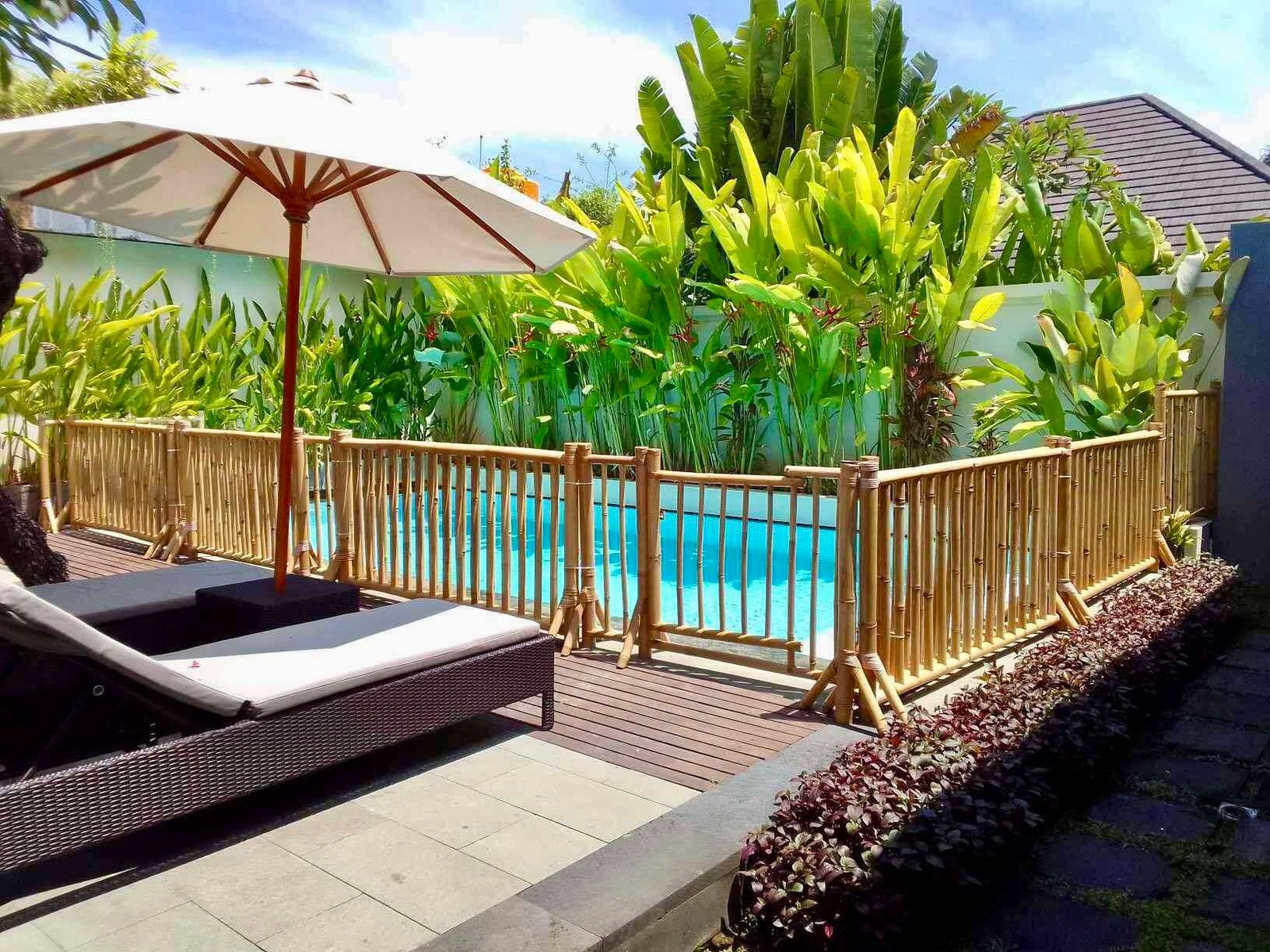 Pool fence in Bali by Bali Kidz Hire providing safe and secure pool protection for families staying at villas and resorts